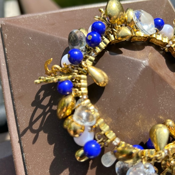 NWOT Blue White and Gold Nautical Bracelet - Picture 3 of 4
